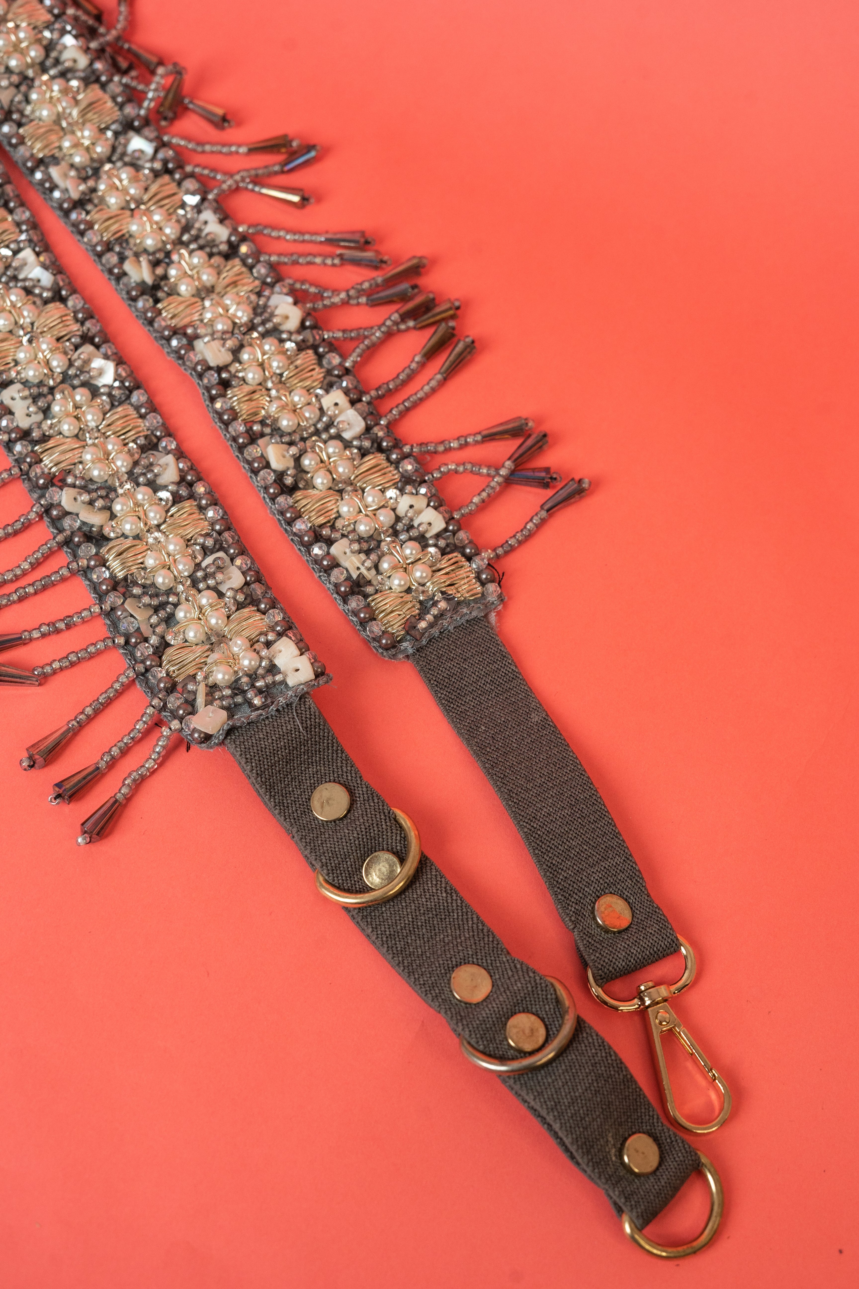 Boho beaded crystal waist belt